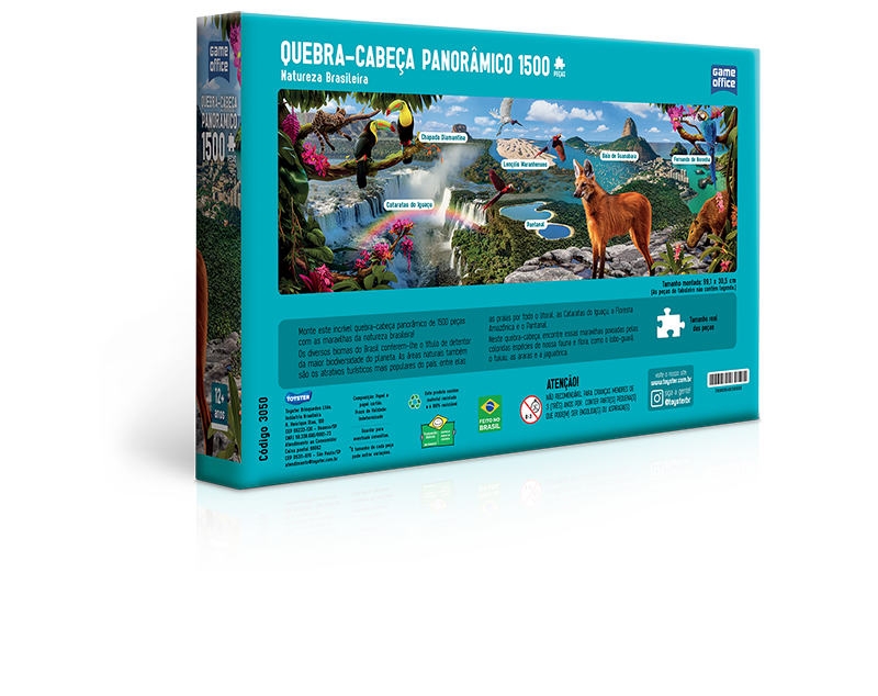 Quebra cabeças 1500 peças Floresta Amazônica panorâmico - Puzzle Game  Office Toyster - Adulto